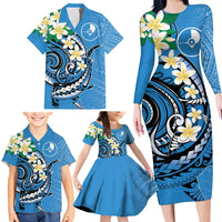 FSM Yap State Polynesian Shark Tattoo Personalised Family Matching Long Sleeve Bodycon Dress and Hawaiian Shirt LT9 - Polynesian Pride