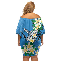 FSM Yap State Polynesian Shark Tattoo Personalised Off Shoulder Short Dress LT9 - Polynesian Pride