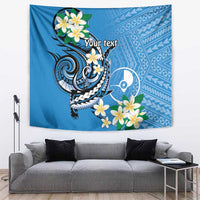 FSM Yap State Polynesian Shark Tattoo Personalised Tapestry LT9 Blue - Polynesian Pride