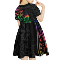 New Caledonia Polynesian Tatoo Personalised Kid Short Sleeve Dress LT9 - Polynesian Pride