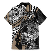 Personalised Polynesia Skull Family Matching Mermaid Dress and Hawaiian Shirt Tattoo In The Style Of Maori With Marine Life Gold LT9 - Polynesian Pride