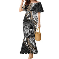 Personalised Polynesia Skull Mermaid Dress Tattoo In The Style Of Maori With Marine Life Gold LT9 Women Gold - Polynesian Pride
