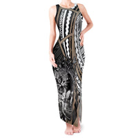 Personalised Polynesia Skull Tank Maxi Dress Tattoo In The Style Of Maori With Marine Life Gold LT9 Women Gold - Polynesian Pride