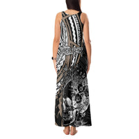 Personalised Polynesia Skull Tank Maxi Dress Tattoo In The Style Of Maori With Marine Life Gold LT9 - Polynesian Pride