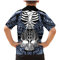 personalised-polynesia-skull-family-matching-mermaid-dress-and-hawaiian-shirt-with-boars-tusk-blue-arty-vibe