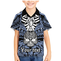 personalised-polynesia-skull-family-matching-mermaid-dress-and-hawaiian-shirt-with-boars-tusk-blue-arty-vibe