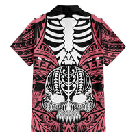 Personalised Polynesia Skull Hawaiian Shirt With Boars Tusk Pink Arty Vibe LT9 - Polynesian Pride