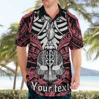 Personalised Polynesia Skull Hawaiian Shirt With Boars Tusk Pink Arty Vibe LT9 - Polynesian Pride