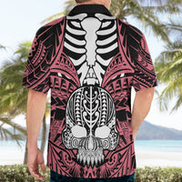 Personalised Polynesia Skull Hawaiian Shirt With Boars Tusk Pink Arty Vibe LT9 - Polynesian Pride