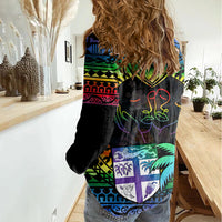 Fiji LGBT Women Casual Shirt Love Is Love Tapa Pattern Rainbow Water Color LT9 - Polynesian Pride