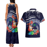 Felis Pusgua Guam Santa Couples Matching Tank Maxi Dress and Hawaiian Shirt Merry Christmas with Polynesian Tribal LT9 - Polynesian Pride