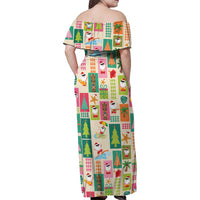 Mele Kalikimaka Hawaii Christmas Family Matching Off Shoulder Maxi Dress and Hawaiian Shirt Funny Santan Hippie Style LT9 - Polynesian Pride