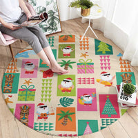 Mele Kalikimaka Hawaii Christmas Round Carpet Funny Santan Hippie Style LT9 - Polynesian Pride