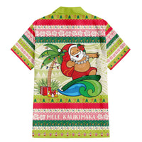 Mele Kalikimaka Hawaii Christmas Family Matching Mermaid Dress and Hawaiian Shirt Surfing Santa with Polynesian Tribal LT9 - Polynesian Pride