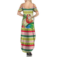 Mele Kalikimaka Hawaii Christmas Family Matching Summer Maxi Dress and Hawaiian Shirt Surfing Santa with Polynesian Tribal LT9 - Polynesian Pride