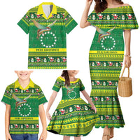 Meri Kiritimiti Cook Islands Christmas Family Matching Mermaid Dress and Hawaiian Shirt Maroro Flying Fish and White Stars LT9 - Polynesian Pride