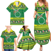 Meri Kiritimiti Cook Islands Christmas Family Matching Summer Maxi Dress and Hawaiian Shirt Maroro Flying Fish and White Stars LT9 - Polynesian Pride