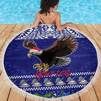 Personalised American Samoa Christmas Beach Blanket Manuia le Kerisimasi Polynesian Tribal LT9 - Polynesian Pride