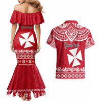 Personalised Wallis and Futuna Christmas Couples Matching Mermaid Dress and Hawaiian Shirt Polynesian Tribal LT9 - Polynesian Pride