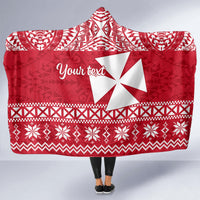 Personalised Wallis and Futuna Christmas Hooded Blanket Polynesian Tribal LT9 - Polynesian Pride
