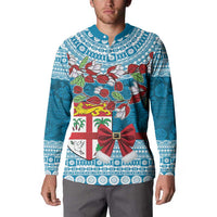 Fijian Tagimoucia Flowers Button Sweatshirt Christmas Coquette bow