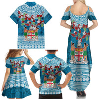 Fijian Tagimoucia Flowers Family Matching Summer Maxi Dress and Hawaiian Shirt Christmas Coquette bow LT9 - Polynesian Pride