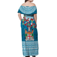 Fijian Tagimoucia Flowers Off Shoulder Maxi Dress Christmas Coquette bow