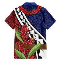 Samoan Ula Fala Flowers Family Matching Off Shoulder Maxi Dress and Hawaiian Shirt Christmas Santa Belt LT9 - Polynesian Pride
