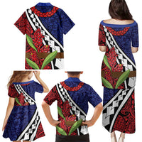 Samoan Ula Fala Flowers Family Matching Puletasi and Hawaiian Shirt Christmas Santa Belt LT9 - Polynesian Pride
