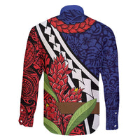 Samoan Ula Fala Flowers Family Matching Tank Maxi Dress and Hawaiian Shirt Christmas Santa Belt LT9 - Polynesian Pride