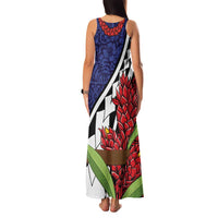Samoan Ula Fala Flowers Family Matching Tank Maxi Dress and Hawaiian Shirt Christmas Santa Belt LT9 - Polynesian Pride