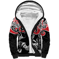 Aotearoa Toitu Te Tiriti Sherpa Hoodie New Zealand Stand Together Stand Stronger LT9 Unisex Black - Polynesian Pride