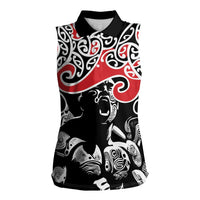 Aotearoa Toitu Te Tiriti Women Sleeveless Polo Shirt New Zealand Stand Together Stand Stronger LT9 Female Black - Polynesian Pride