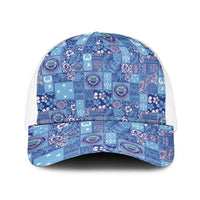 Federated States of Micronesia Merry Christmas Baseball Net Cap Pacific Patchwork Xmas Vibes - Polynesian Pride