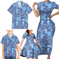 Federated States of Micronesia Merry Christmas Family Matching Short Sleeve Bodycon Dress and Hawaiian Shirt Pacific Patchwork Xmas Vibes LT9 - Polynesian Pride