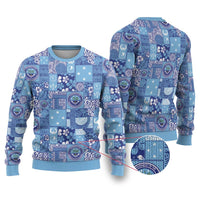 Federated States of Micronesia Merry Christmas Ugly Christmas Sweater Pacific Patchwork Xmas Vibes - Polynesian Pride