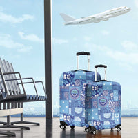 Federated States of Micronesia Merry Christmas Luggage Cover Pacific Patchwork Xmas Vibes - Polynesian Pride