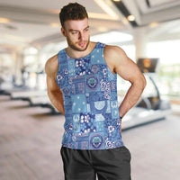 Federated States of Micronesia Merry Christmas Men Tank Top Pacific Patchwork Xmas Vibes - Polynesian Pride