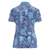 Federated States of Micronesia Merry Christmas Women Polo Shirt Pacific Patchwork Xmas Vibes - Polynesian Pride