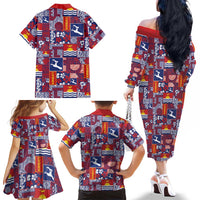 Kiribati Tekeraoi n te Kiritimati Family Matching Off The Shoulder Long Sleeve Dress and Hawaiian Shirt Pacific Patchwork Xmas Vibes LT9 - Polynesian Pride
