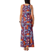 Kiribati Tekeraoi n te Kiritimati Family Matching Tank Maxi Dress and Hawaiian Shirt Pacific Patchwork Xmas Vibes - Polynesian Pride