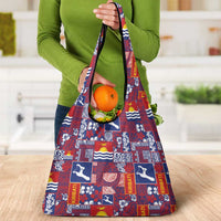 Kiribati Tekeraoi n te Kiritimati Grocery Bag Pacific Patchwork Xmas Vibes - Polynesian Pride