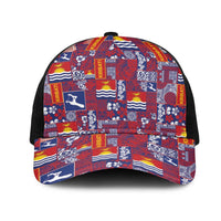 Kiribati Tekeraoi n te Kiritimati Mesh Trucker Cap Pacific Patchwork Xmas Vibes - Polynesian Pride