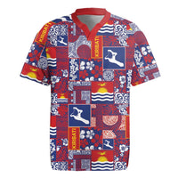 Kiribati Tekeraoi n te Kiritimati Rugby Jersey Pacific Patchwork Xmas Vibes - Polynesian Pride