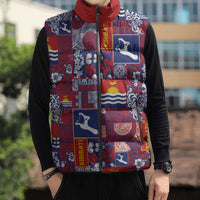 Kiribati Tekeraoi n te Kiritimati Sleeveless Puffer Jacket Pacific Patchwork Xmas Vibes LT9 - Polynesian Pride