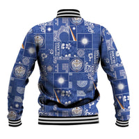 Marshall Islands Merry Christmas Baseball Jacket Pacific Patchwork Xmas Vibes - Polynesian Pride