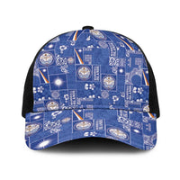 Marshall Islands Merry Christmas Baseball Net Cap Pacific Patchwork Xmas Vibes - Polynesian Pride
