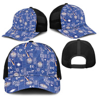 Marshall Islands Merry Christmas Baseball Net Cap Pacific Patchwork Xmas Vibes - Polynesian Pride