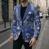 Marshall Islands Merry Christmas Blazer Pacific Patchwork Xmas Vibes - Polynesian Pride