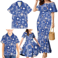 Marshall Islands Merry Christmas Family Matching Mermaid Dress and Hawaiian Shirt Pacific Patchwork Xmas Vibes - Polynesian Pride